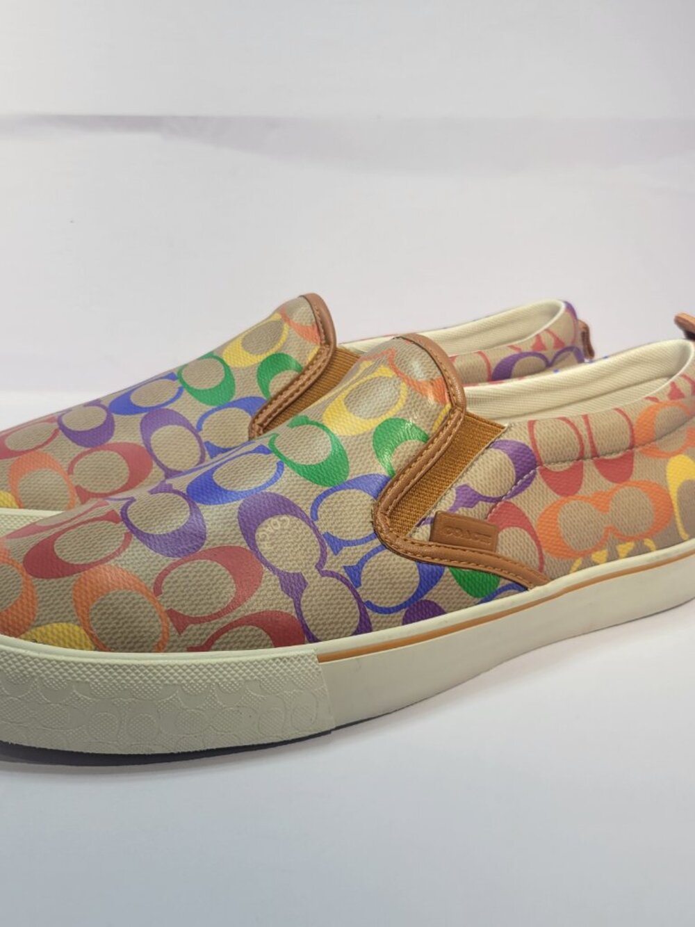 Coach Skate Pride Rainbow Signature Men's Size 11D Slip On Sneakers CA284 - Picture 10 of 11